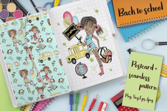 Bask to School. Girl 5. Png Svg Eps: A Versatile Back-to-School Design Asset