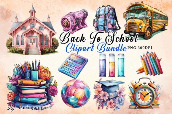 School Sublimation Clipart Bundle