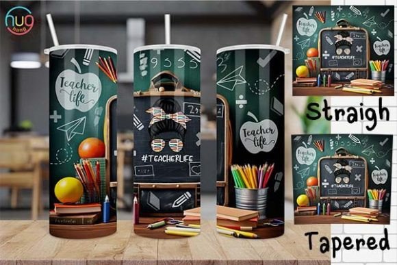 Teacher Life Bun Hair Skinny Tumbler
